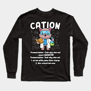 Cation - Funny Science Pun Long Sleeve T-Shirt